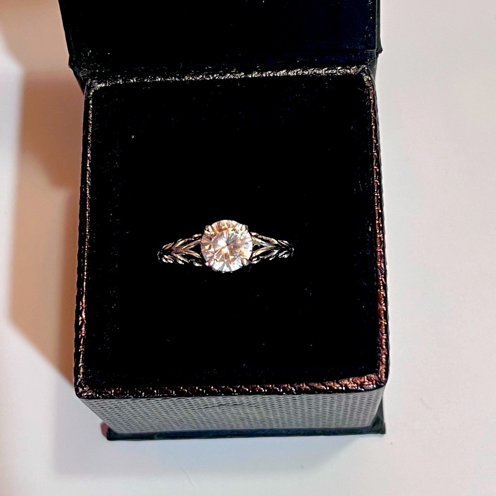 RING, 925 Silver& clear& blue CZSize 10